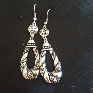 Silver and black earrings